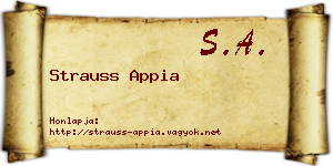 Strauss Appia névjegykártya
